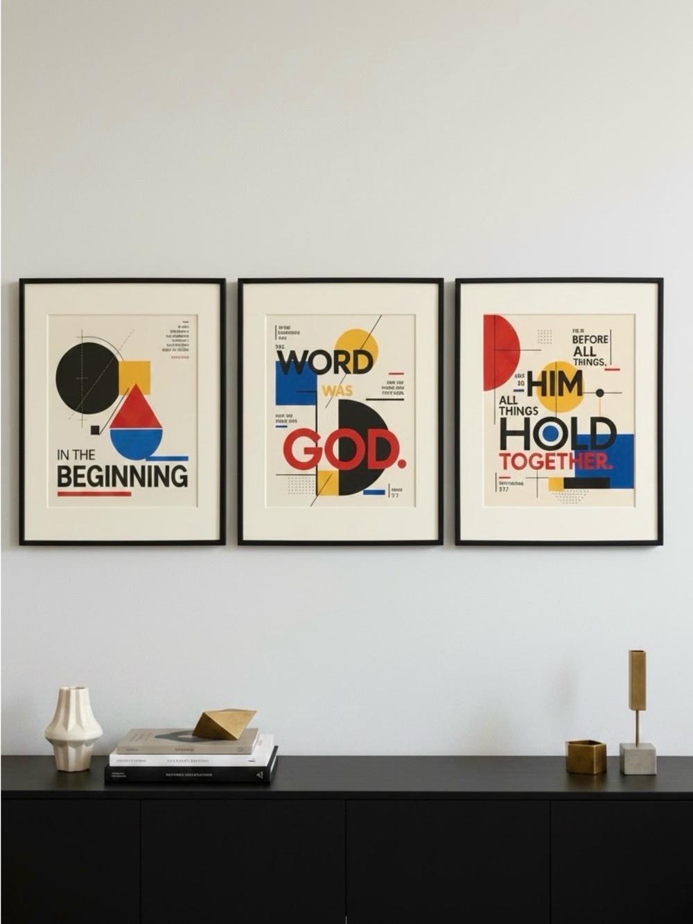 DDS 3 Set - Modern Bauhaus Scripture Wall Art, 8x10